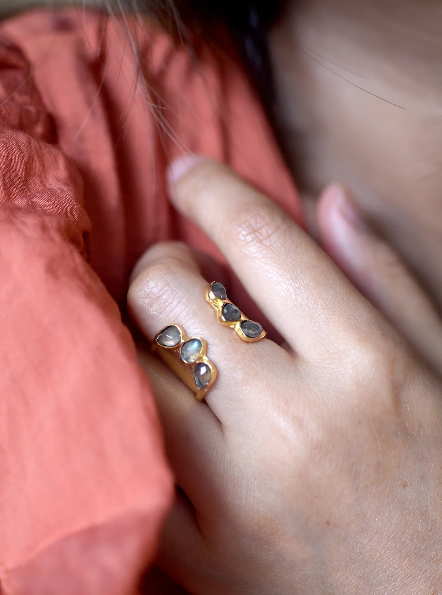 Multi Gemstone Cuff Ring