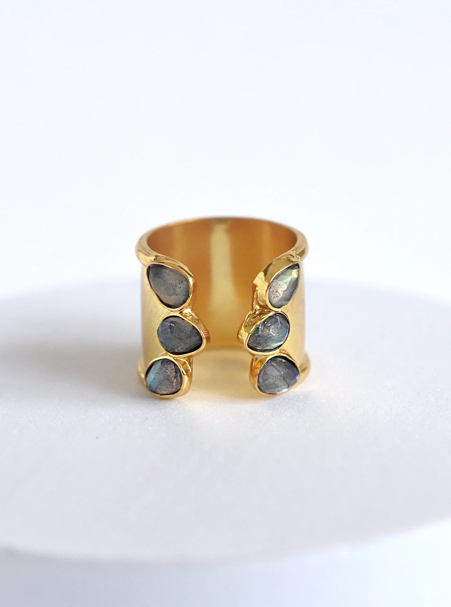 Multi Gemstone Cuff Ring