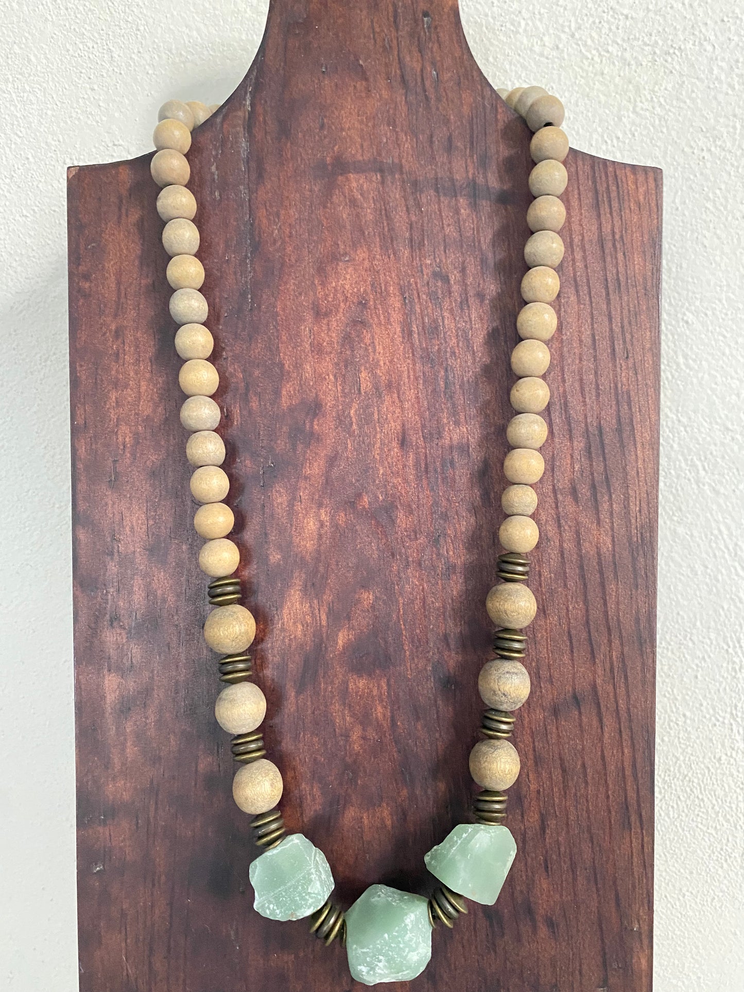 Wood & Ammonite Necklace