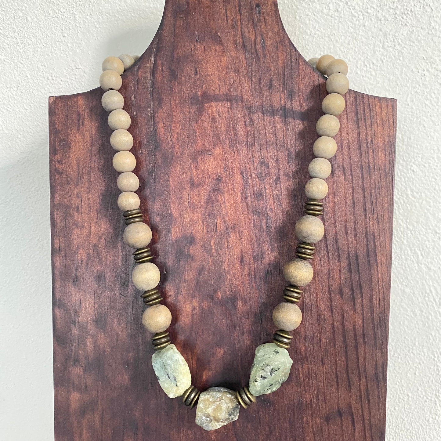 Wood & Ammonite Necklace