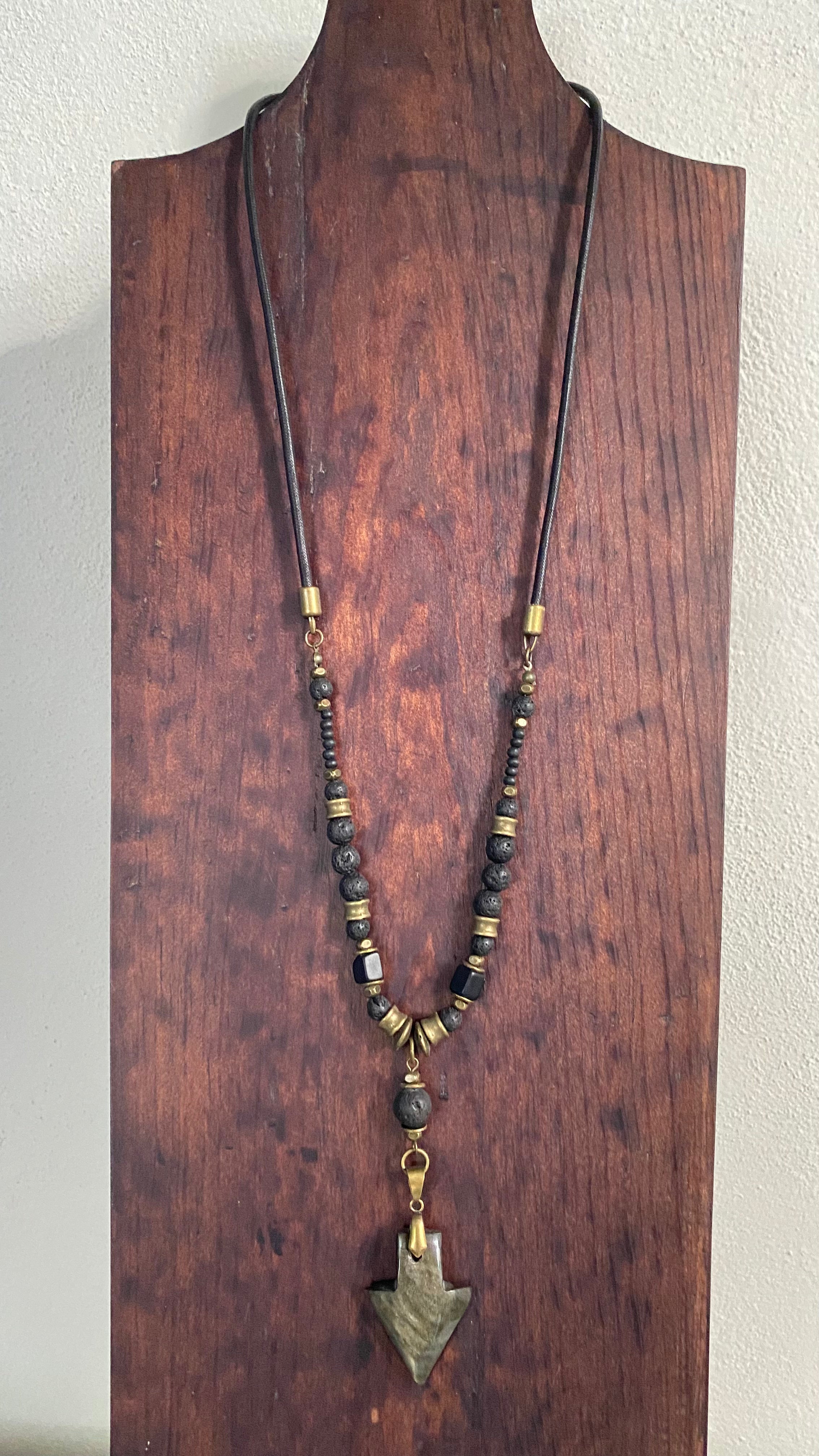 Obsidian Pendant Necklace