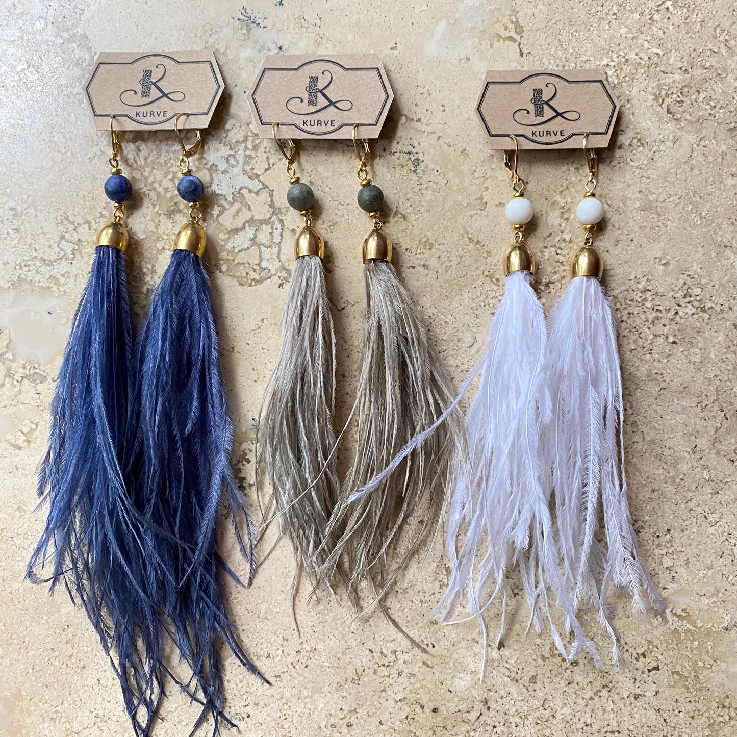 Ostrich Feather Earrings