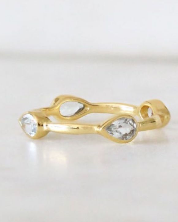 Quartz Teardrop Ring