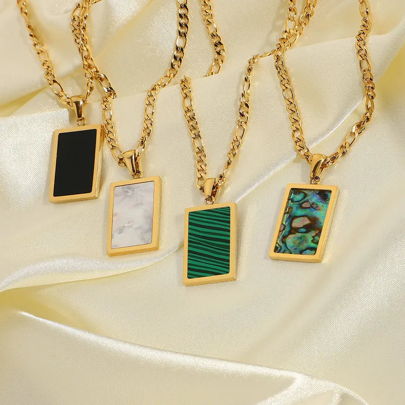 Rectangle Inlay Necklace