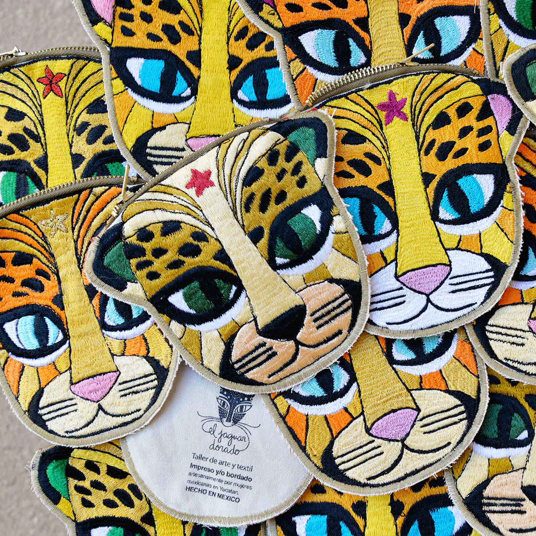 Embroidered Jaguar Coin Purse