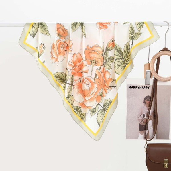 Large Floral Print Bandana Scarf