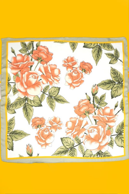 Large Floral Print Bandana Scarf