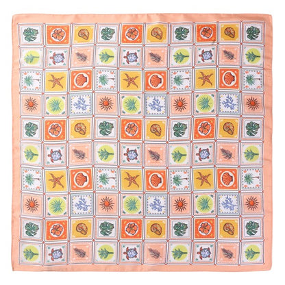 Coastal Mosaic Silk-Satin Scarf