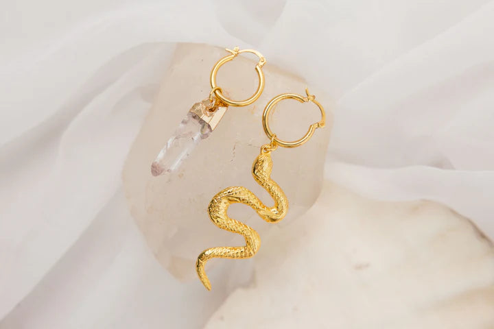 Snake & Quartz Earring 2A