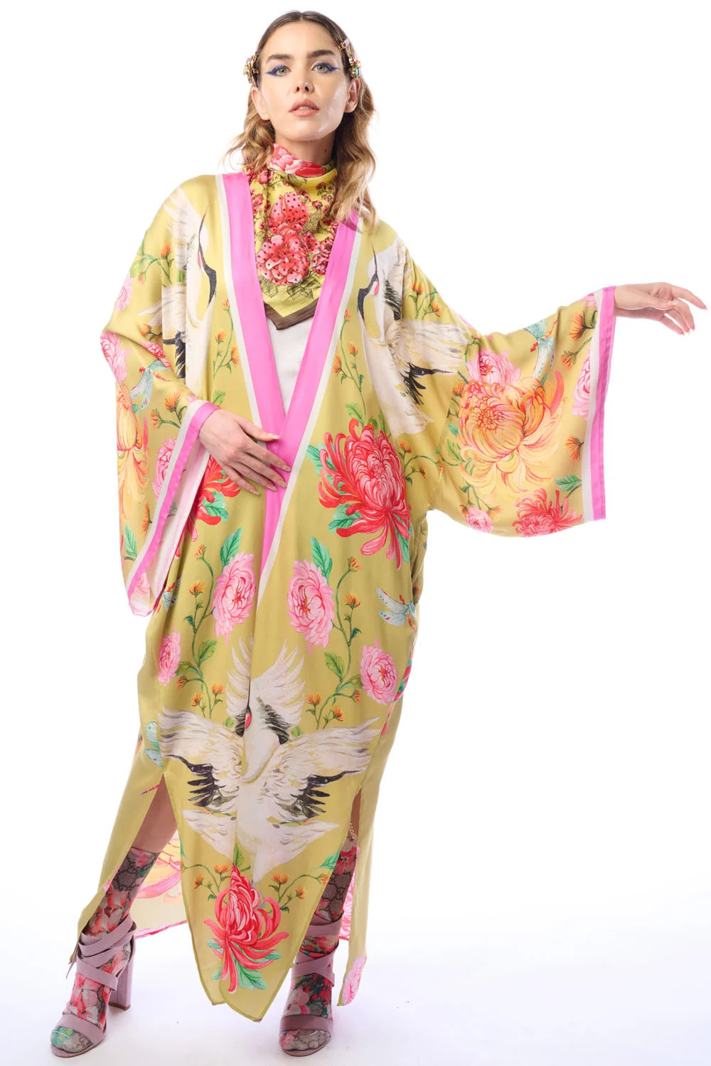 Crane Kimono