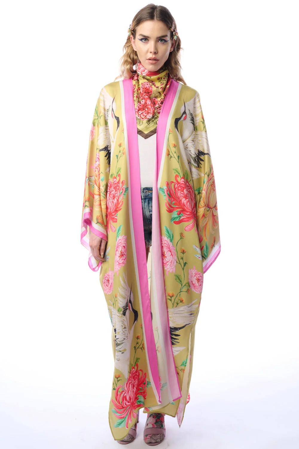 Crane Kimono