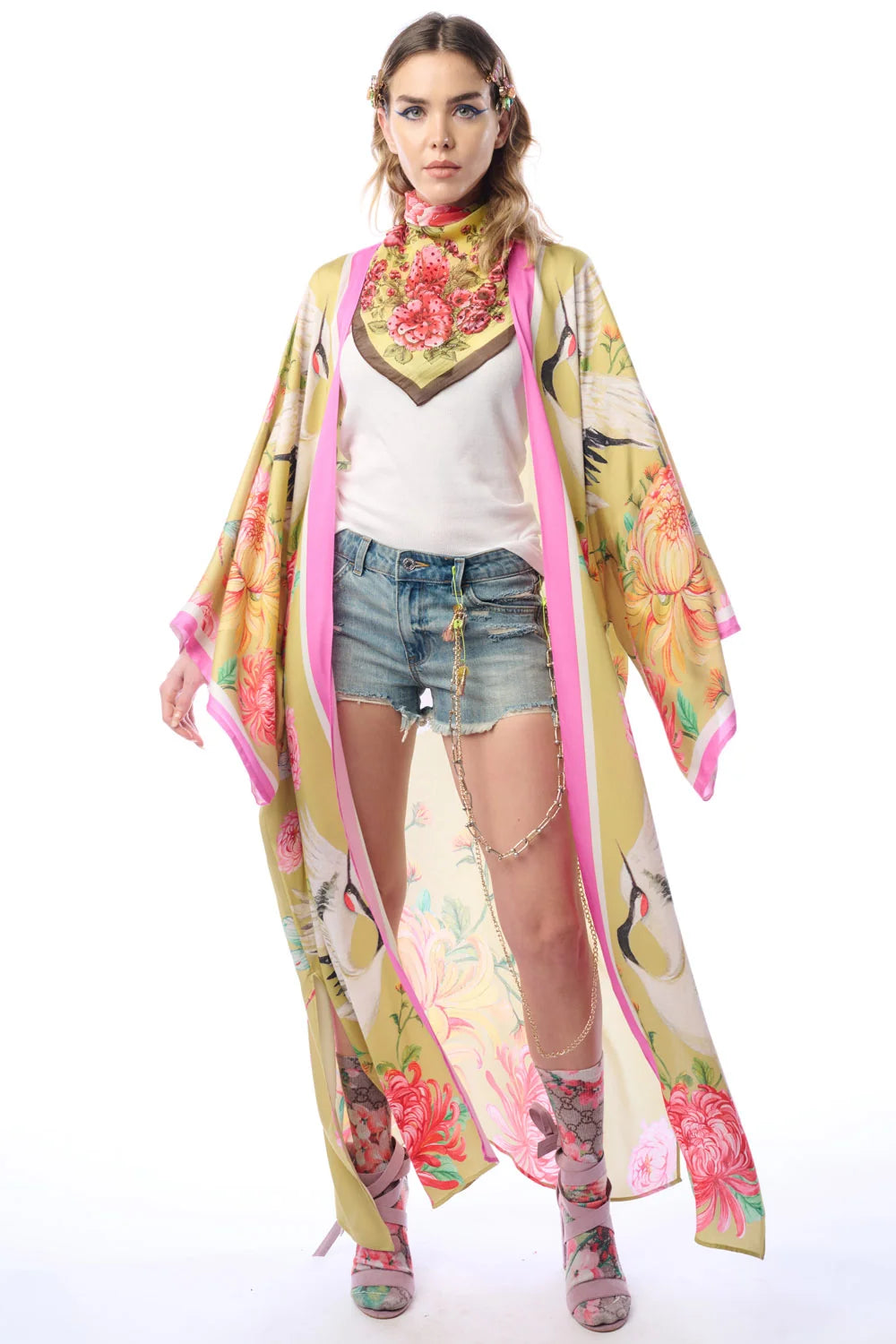 Crane Kimono