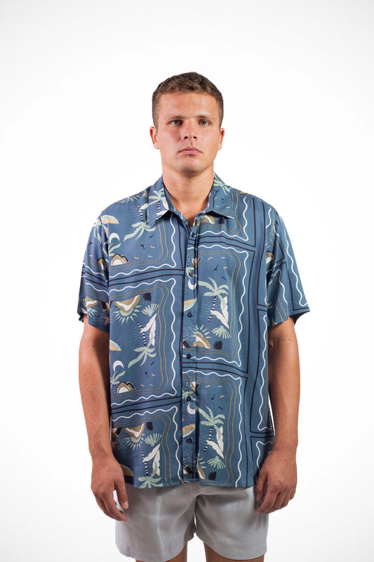 Camisa Whiskey - Eleutheria Azul Oxford