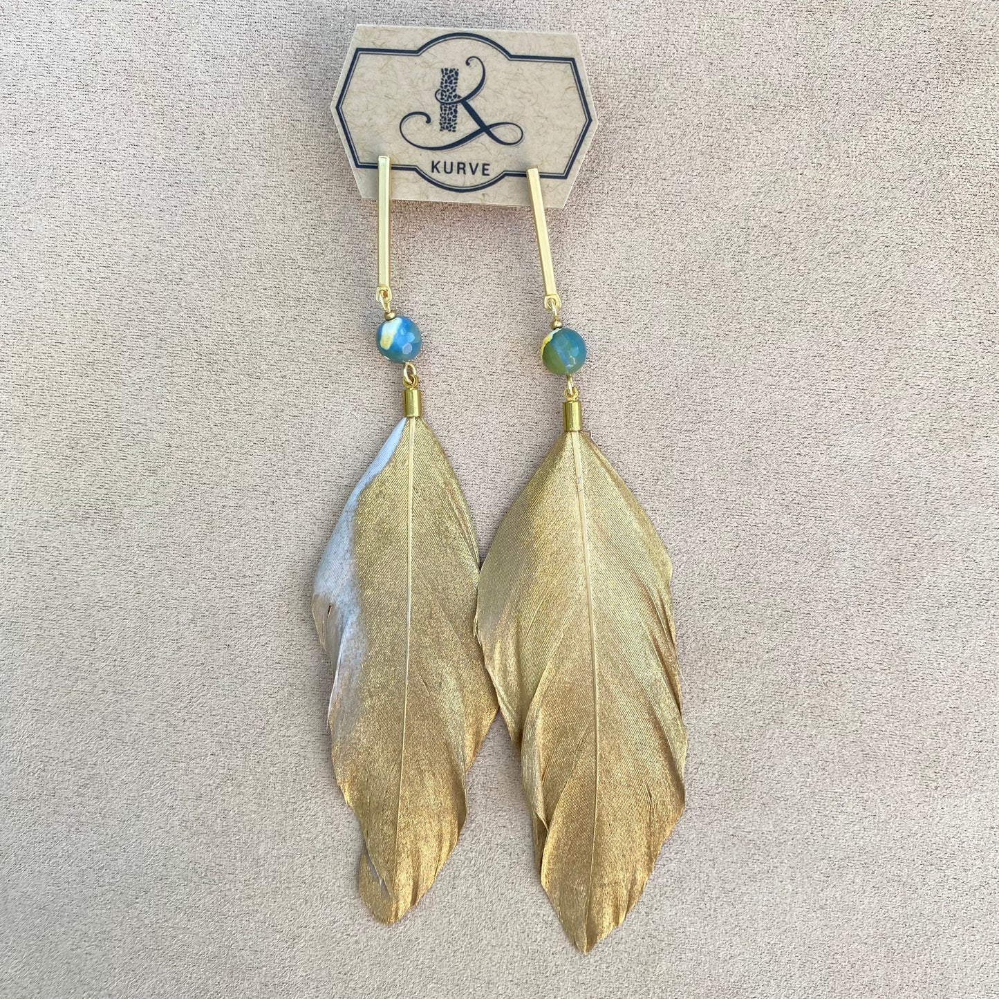 Gold Plated Feather Earrings