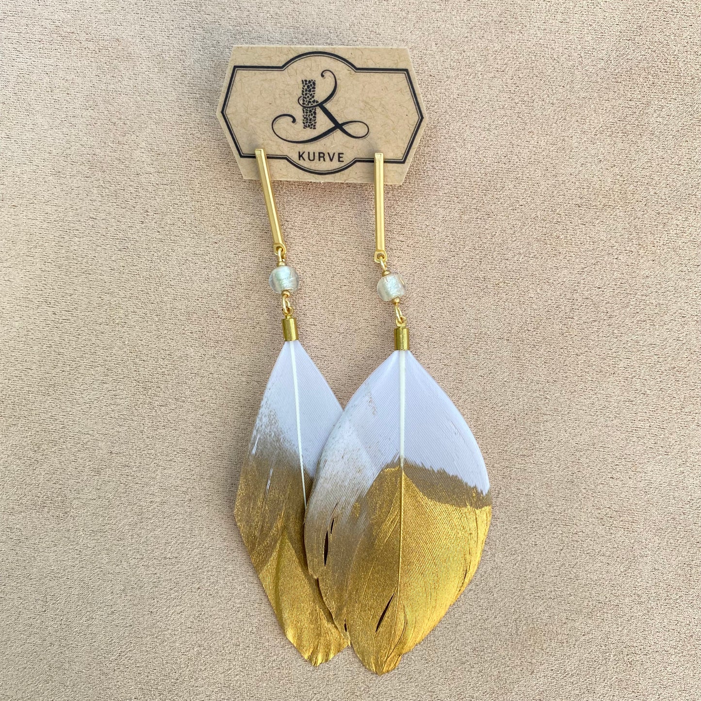 Gold Plated Feather Earrings
