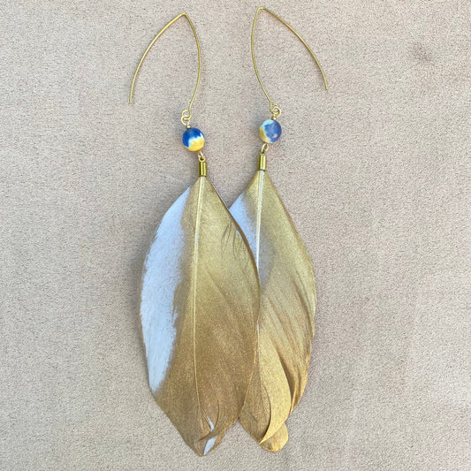 Gold Plated Feather Earrings