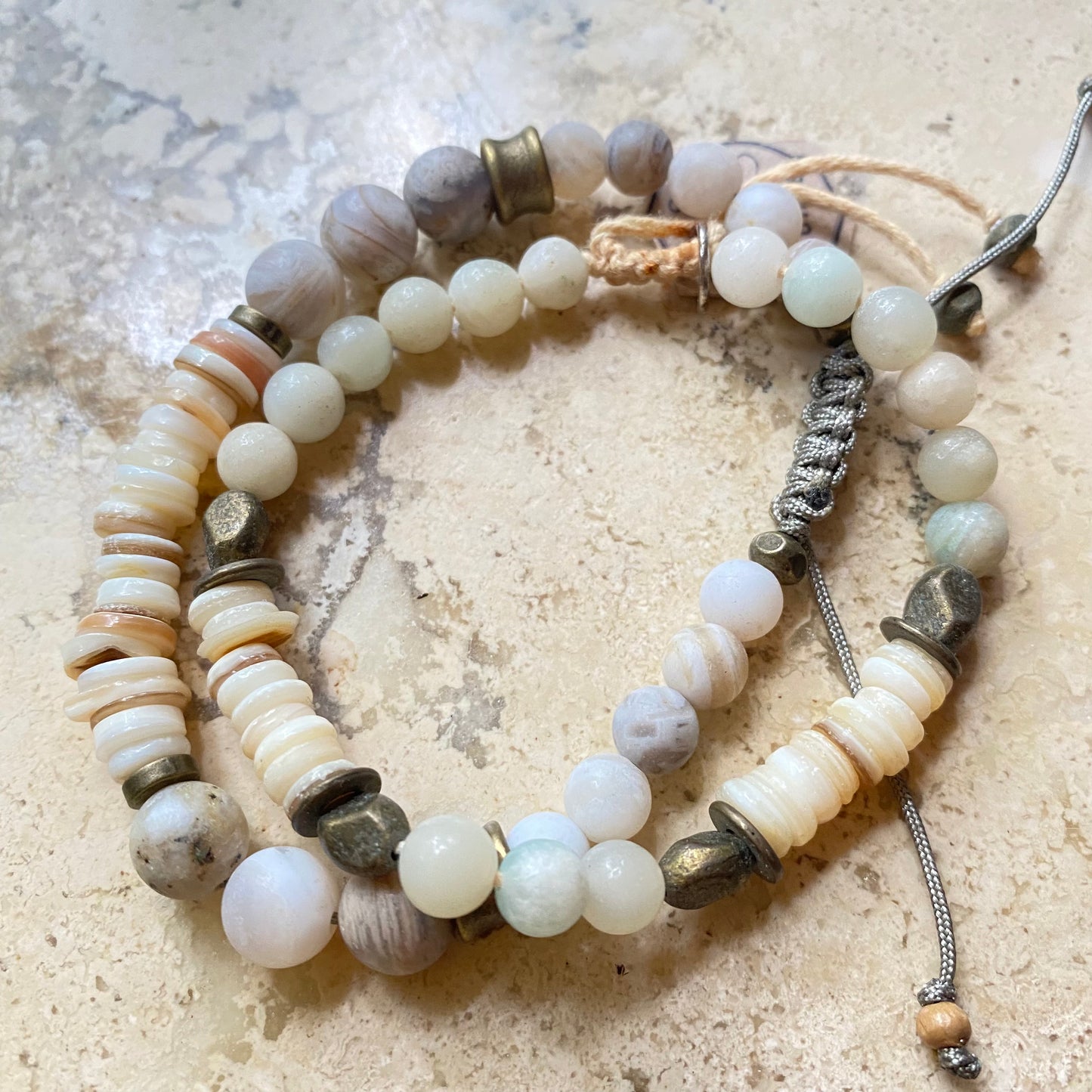 Agate/Seashell Bracelet