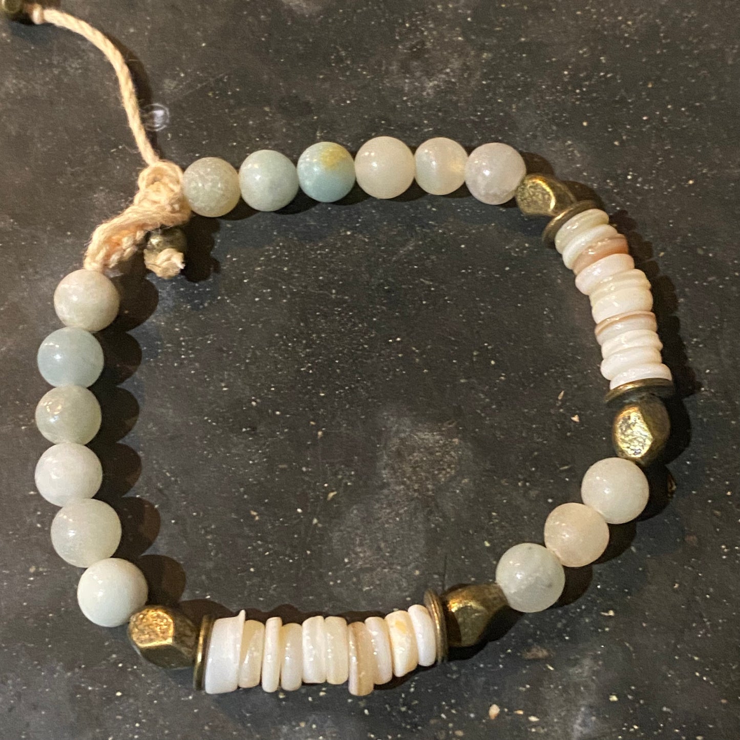Seashell & Aquamarine Bracelet
