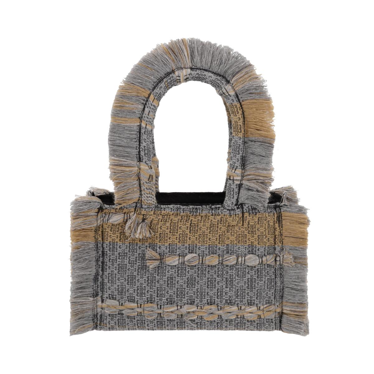 BANI Artesanal Mini Poka Grey Sand handbag