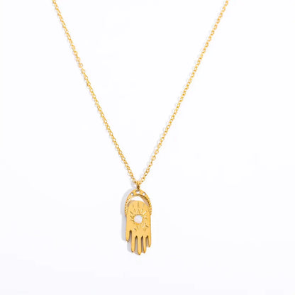 Opal Hamsa Necklace