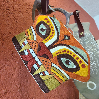 Embroidered Jaguar Wristlet