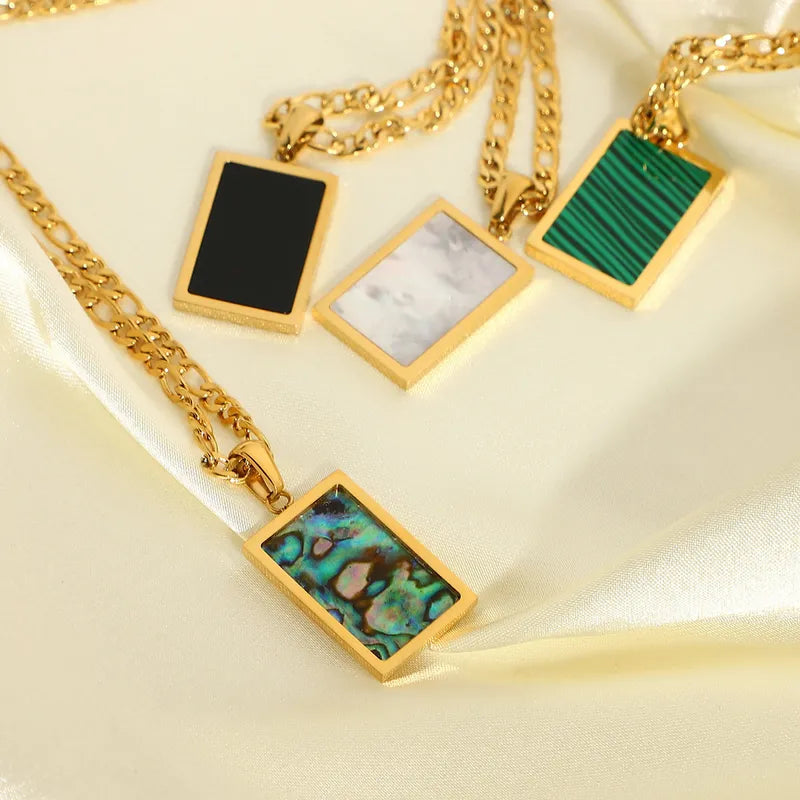 Rectangle Inlay Necklace